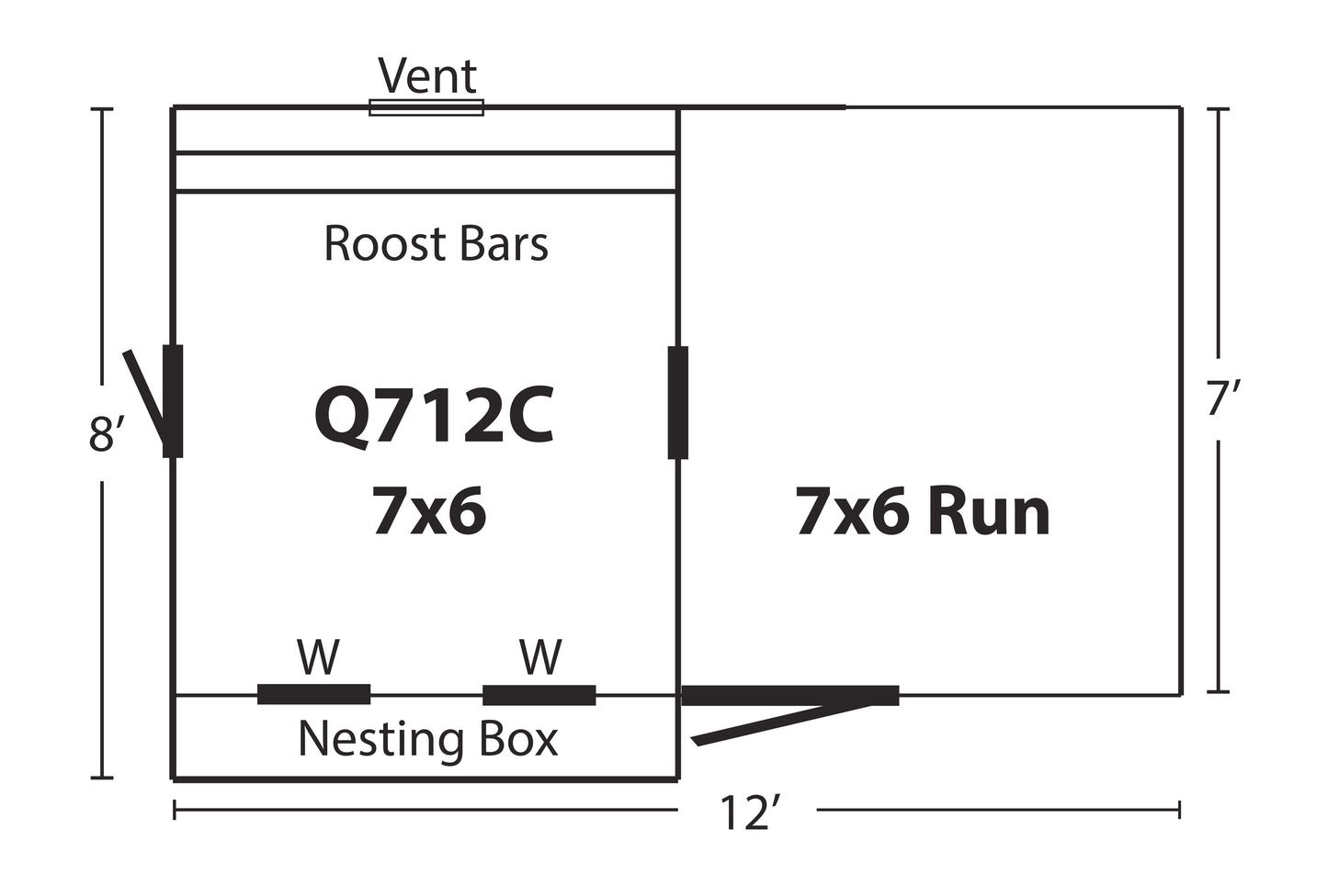 7 x 12 Combination (White/Clay/Charcoal Shingles)