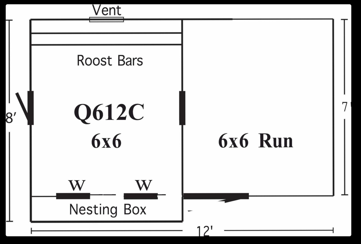6×12 Combination Chicken Coop (Lt Gray/Black/Charcoal)